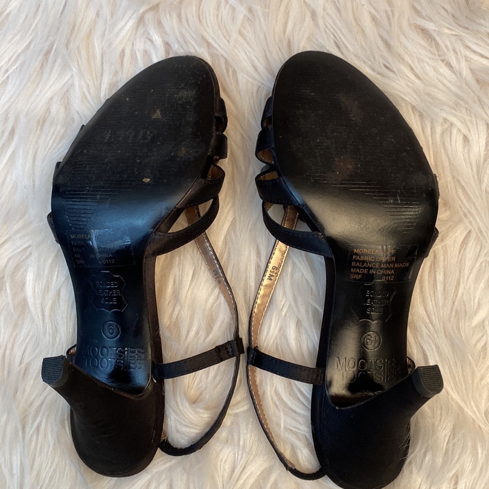 Mootsies Tootsies Black Strappy Slingback Heels, Size 6.5M - Picture 15 of 17